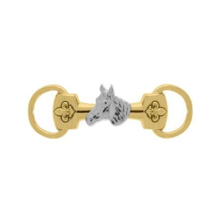 Bridão Ouro com Cavalo Níquel 48mm