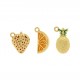 Conjunto de Pingentes Frutas Ouro com Resina