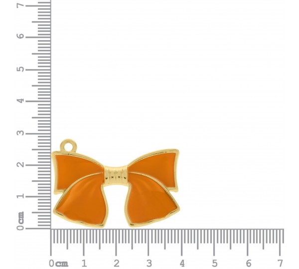 Pingente Laço Ouro com Laranja 40mm