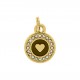 Medalha Coração Ouro com e Strass 18mm