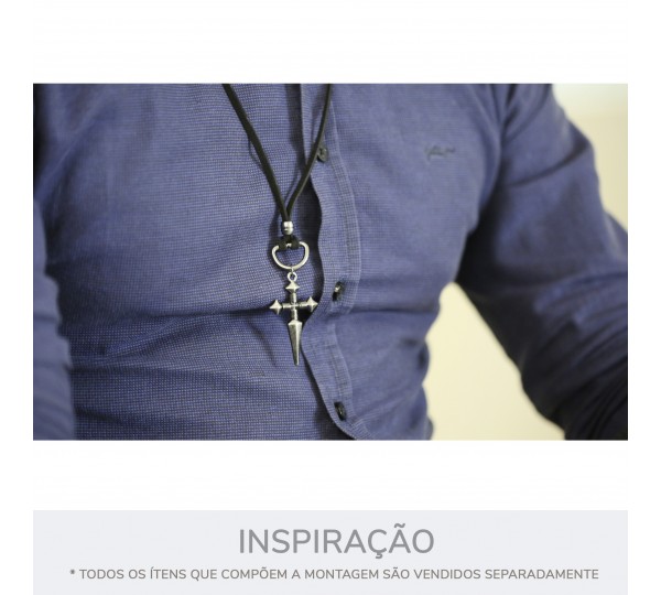 Pingente Cruz Texturizada Preta 54mm
