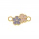 Pingente Flores Ouro com Resina 20mm