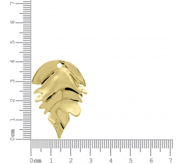 Pingente Folha Orgânica Ouro 41mm