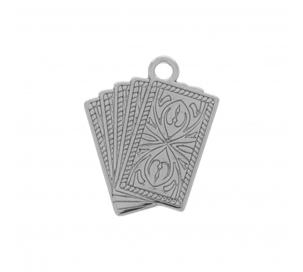 Pingente Carta de Baralho Níquel 24mm