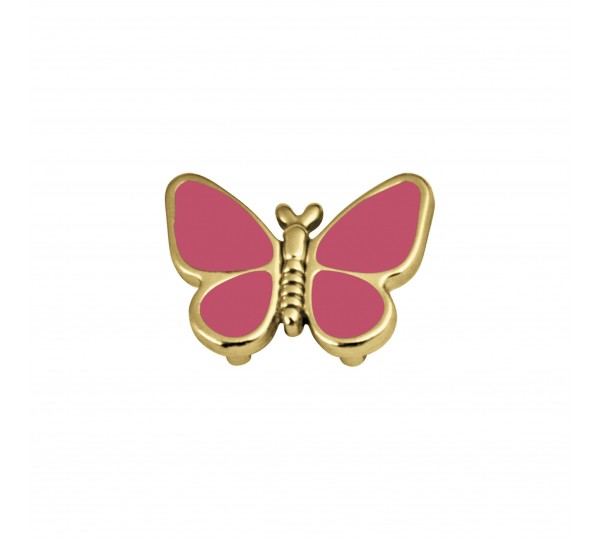 Passador Borboleta Ouro com Rosa Pink 19mm