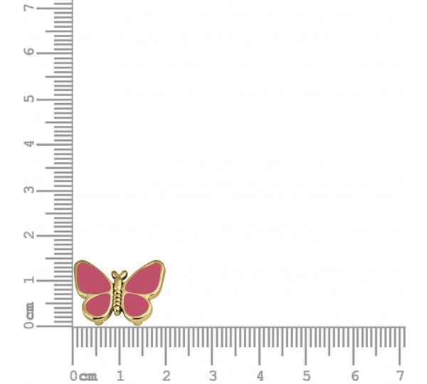 Passador Borboleta Ouro com Rosa Pink 19mm
