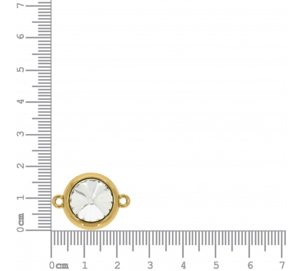 Pingente Redondo Ouro com Strass 24mm