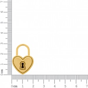 Chaveiro Coração Cadeado Ouro 30mm