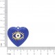 Pingente Coração Azul Bic com Olho Grego Ouro 31mm