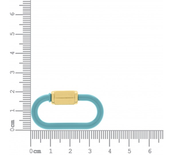 Mosquetão Oval Azul Tiffany com Ouro 37mm