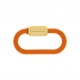 Mosquetão Oval Laranja com Ouro 37mm