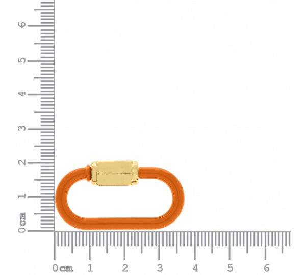Mosquetão Oval Laranja com Ouro 37mm