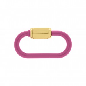 Mosquetão Oval Pink com Ouro 37mm