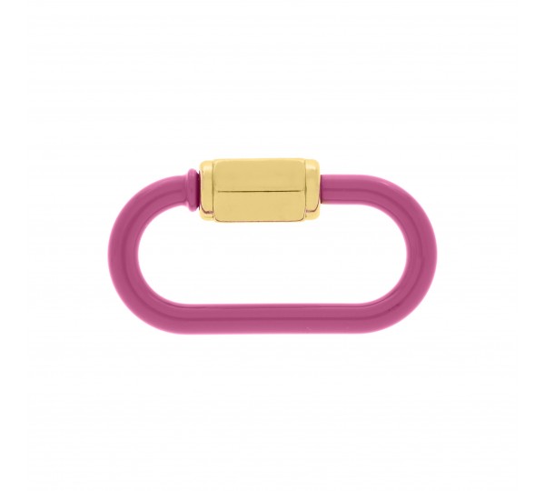 Mosquetão Oval Pink com Ouro 37mm