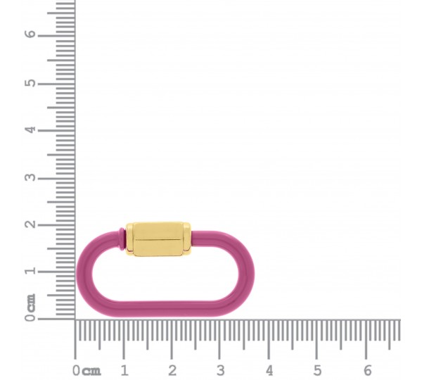 Mosquetão Oval Pink com Ouro 37mm