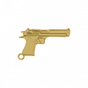 Pingente Pistola Ouro 40mm