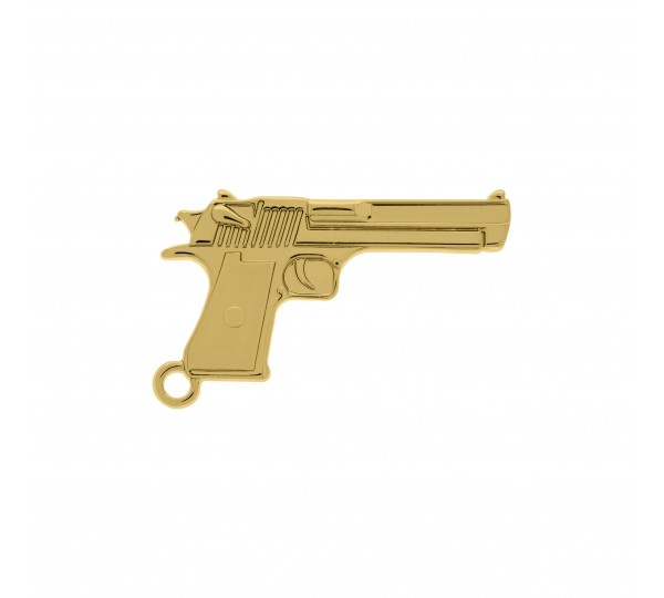 Pingente Pistola Ouro 40mm