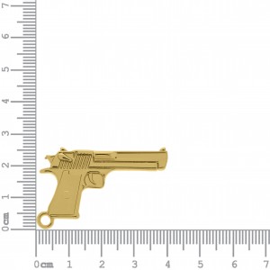 Pingente Pistola Ouro 40mm
