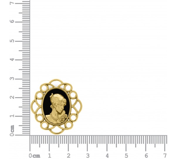 Pingente Camafeu Ouro com Preto 30mm