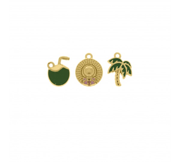 Conjunto Pingentes Praia Ouro