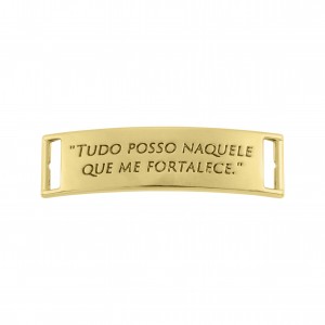 Bridão Tudo Posso Naquele Que Me Fortalece Ouro 51mm