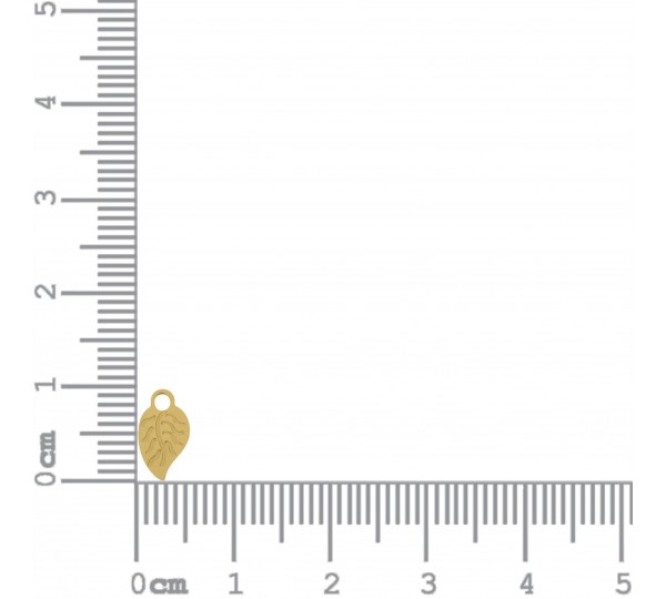 Pingente Mini Folha Ouro 10mm