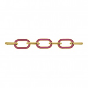 Elos Injetados Ouro com Resina Rosa Pink 178mm