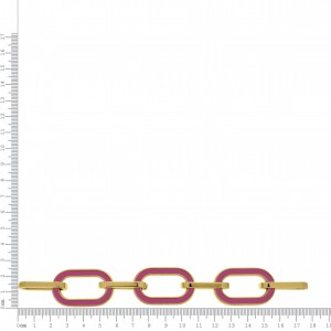 Elos Injetados Ouro com Resina Rosa Pink 178mm