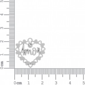 Pingente Coração Amor Níquel 27mm