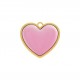 Pingente Coração Ouro com Rosa Claro 27mm