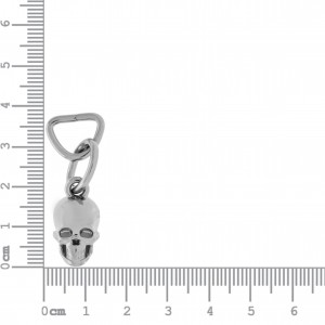 Pingente Caveira Níquel com Duas Argolas 22mm