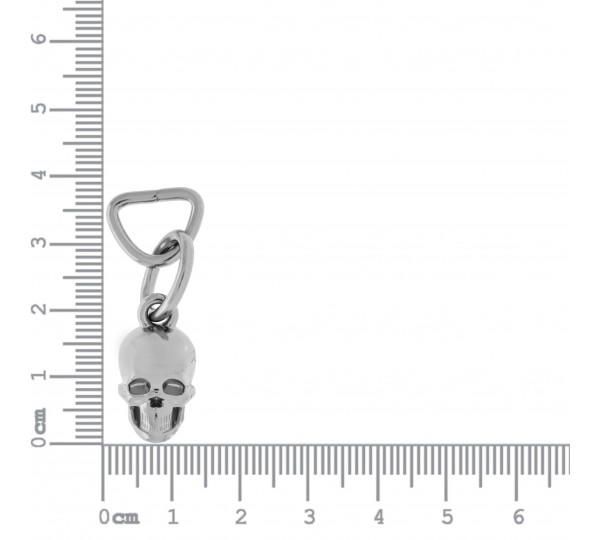 Pingente Caveira Níquel com Duas Argolas 22mm