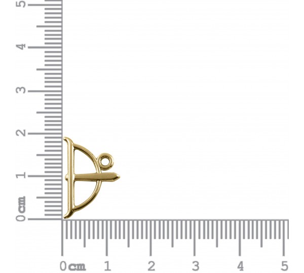 Pingente Ferramenta Oxóssi Ouro 19mm