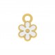 Pingente Flor Ouro com Branco 13mm