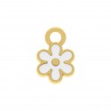 Pingente Flor Ouro com Branco 13mm