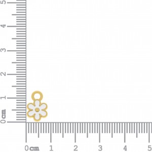 Pingente Flor Ouro com Branco 13mm