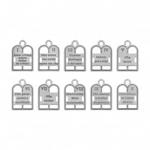 Conjunto Tábua 10 Mandamentos Níquel 19mm
