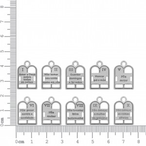 Conjunto Tábua 10 Mandamentos Níquel 19mm