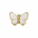 Passador Borboleta Ouro com Glitter Prata 19mm