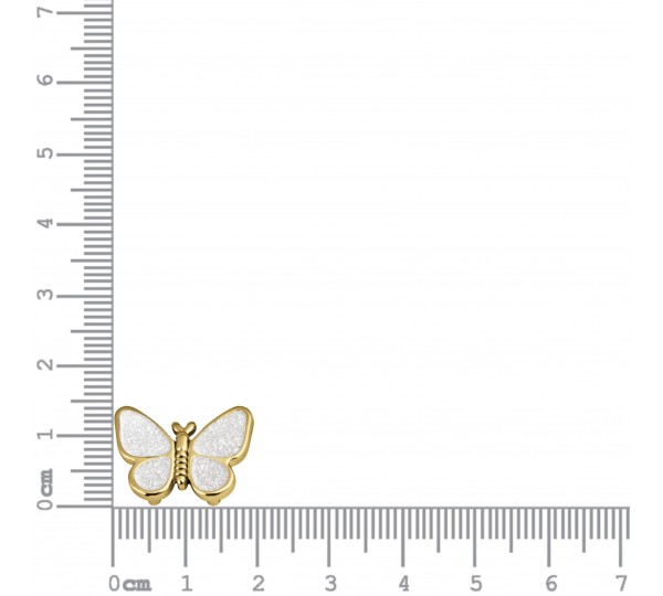 Passador Borboleta Ouro com Glitter Prata 19mm