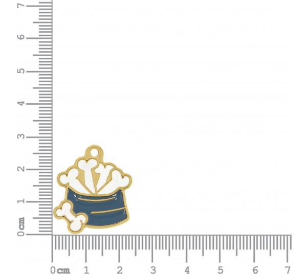 Pingente Osso Ouro com Resina 28mm