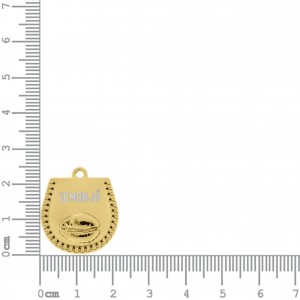 Pingente Medalha Iemanjá com Búzio Ouro 25mm