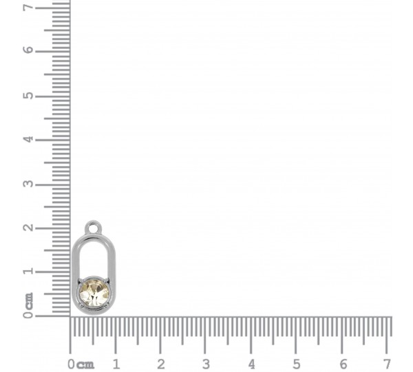Pingente Oval Níquel com Strass 22mm