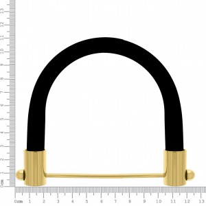 Alça para Bolsa Preta com Ouro 125mm