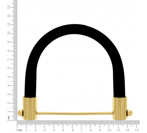 Alça para Bolsa Preta com Ouro 125mm