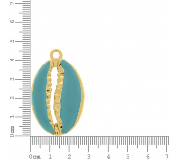 Pingente Búzio Ouro com Azul Tiffany 46m