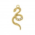 Pingente Cobra Ouro com Strass 38mm