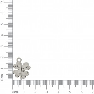 Pingente Trevo Da Sorte Orgânico Níquel 20mm