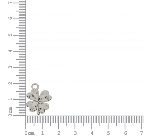 Pingente Trevo Da Sorte Orgânico Níquel 20mm