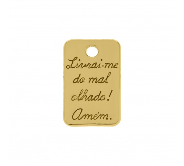 Medalha Livrai-me do Mal Olhado Ouro 21mm